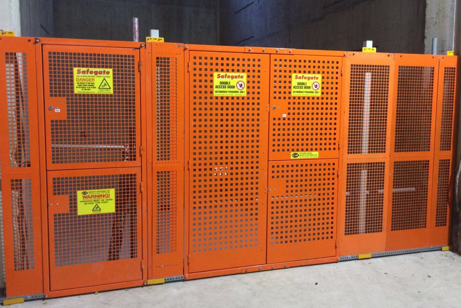 Double Safegate installed with doors in lift shaft